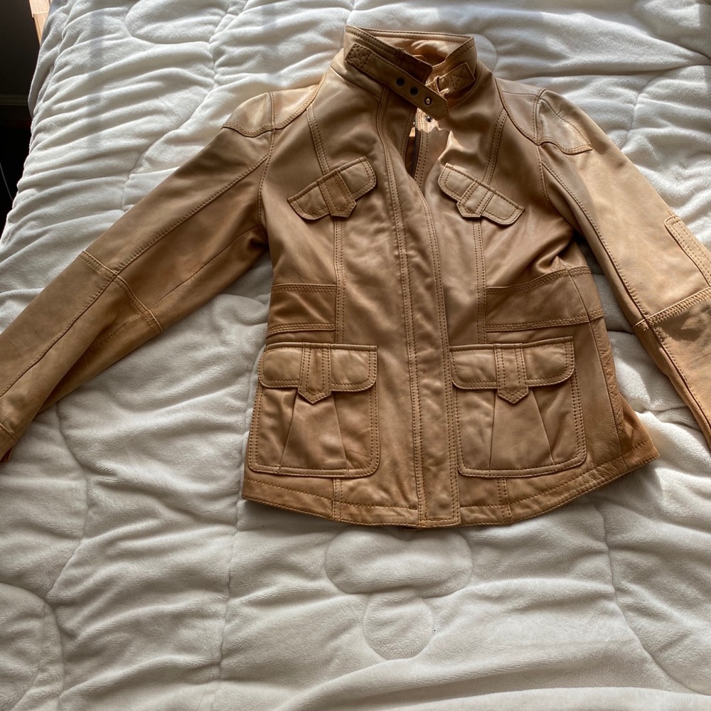 Eddie Bauer camel leather jacket!